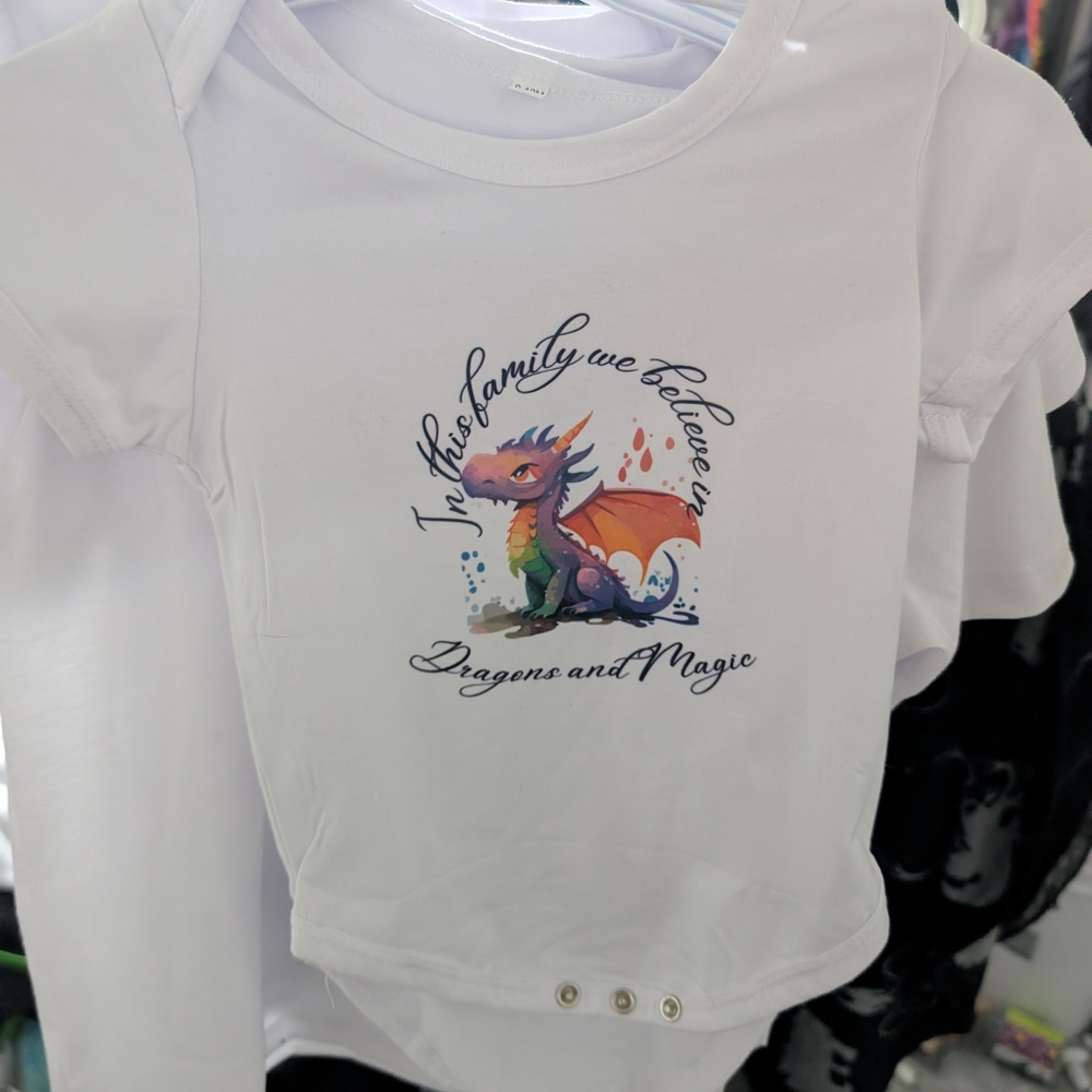 White Kids Dragon Graphic Tee